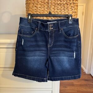 Royalty For Me High Rise Denim Shorts Womens Size 12 Dark Wash Stretch